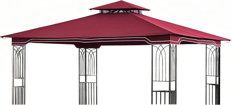 SCOCANOPY Replacement Gazebo Canopy for 10 x 12 Regency II Patio Gazebo Model L-GZ798PST,A101004104,A101004105,(Burgundy) - Image 1